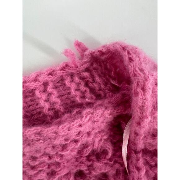 New In Cardigan Sweater Womens Pink Crochet Knit Y2K Grannycore Grandmacore New - Picture 11 of 11